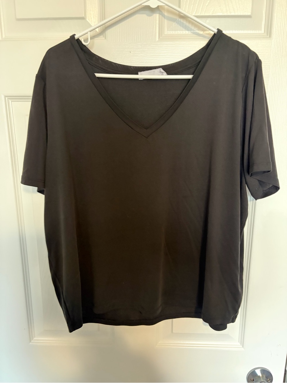 Double Zero Black V-Neck Short Sleeve Top
